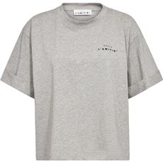 HAUTE L`AMITIÉ T-SHIRT, HL CREW NECK CROP TEE, GREY MELANGÉ